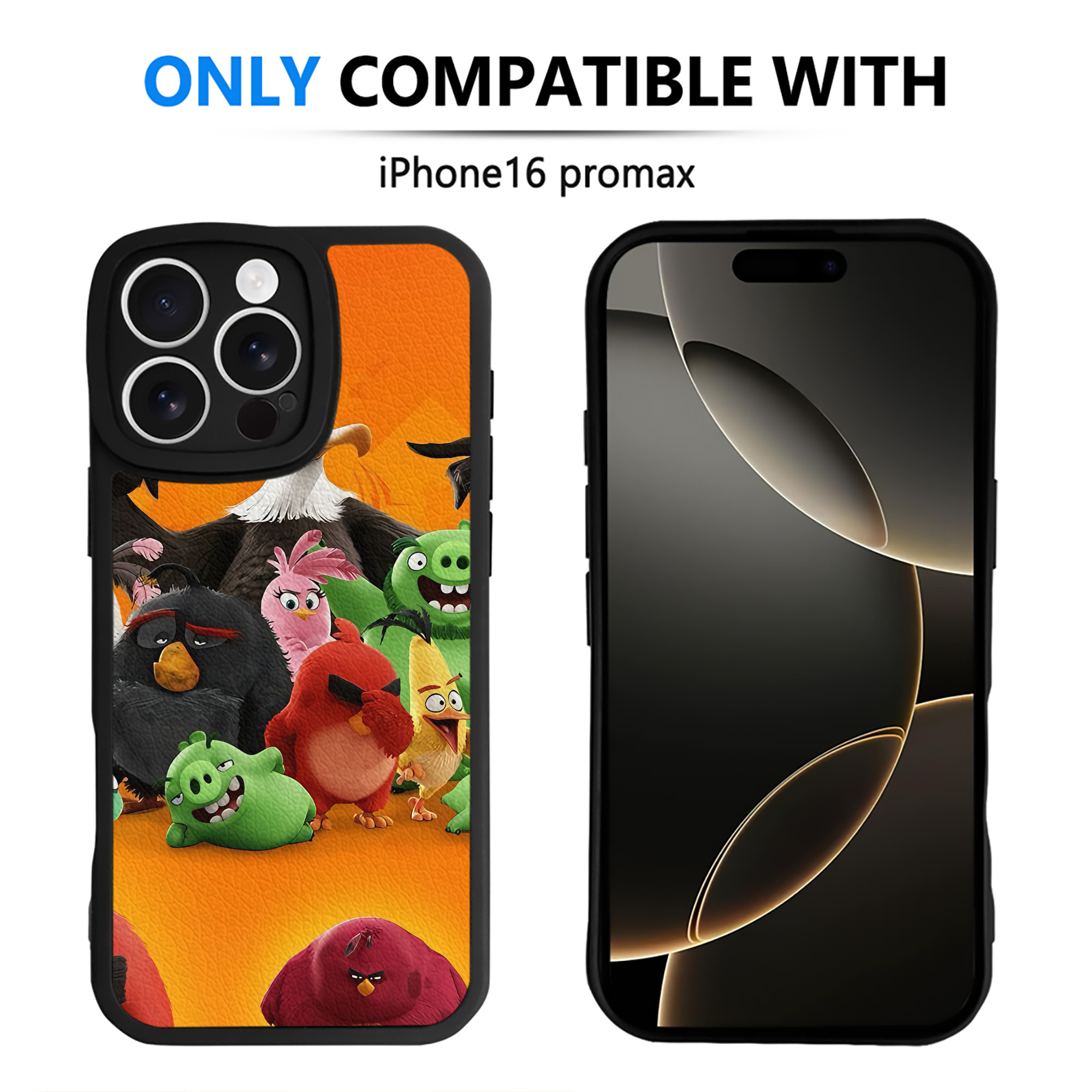 （画像用） Angry Birds アングリーバード 【iPhone 16シリーズ対応】シリコンスマホケース（レザー調） 材質：シリコン